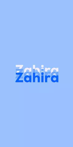 Name DP: Zahira